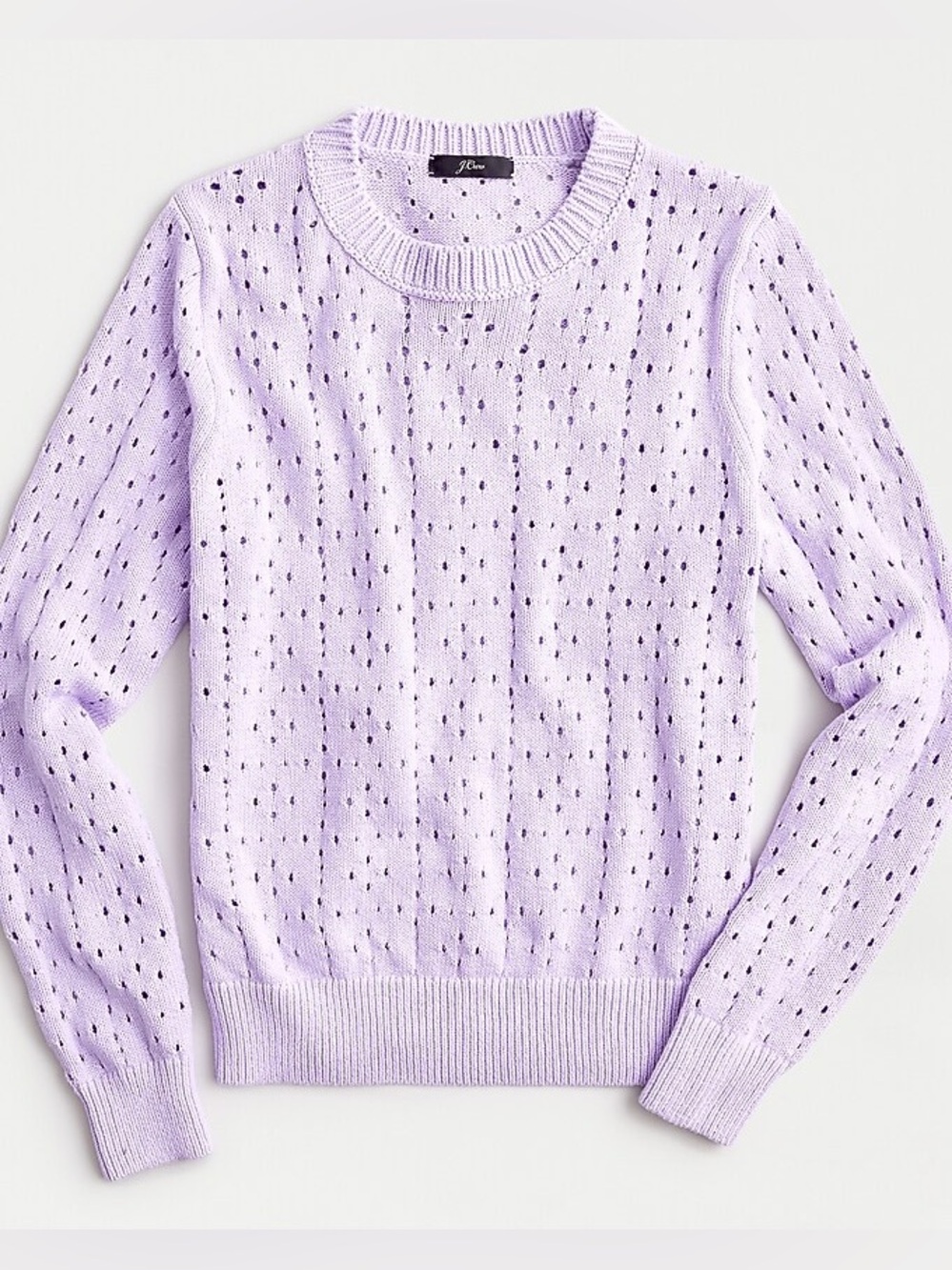 J CREW Point Sur Allover Pointelle Crewneck Sweater